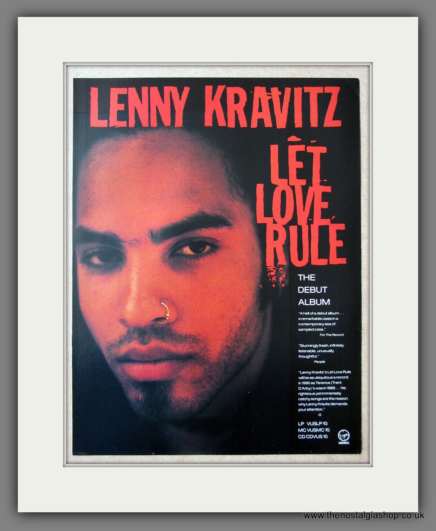 Lenny Kravitz Let Love Rule 1990. Original Vintage Advert (ref AD56116)