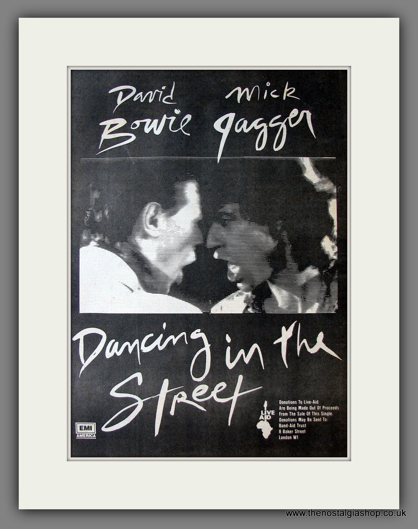 David Bowie/Mick Jagger. Dancing In The Street. Original Advert 1985 (ref AD13679)