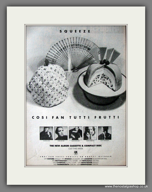 Squeeze. Cosi Fan Tutti Frutti. Original Advert 1985 (ref AD13680)