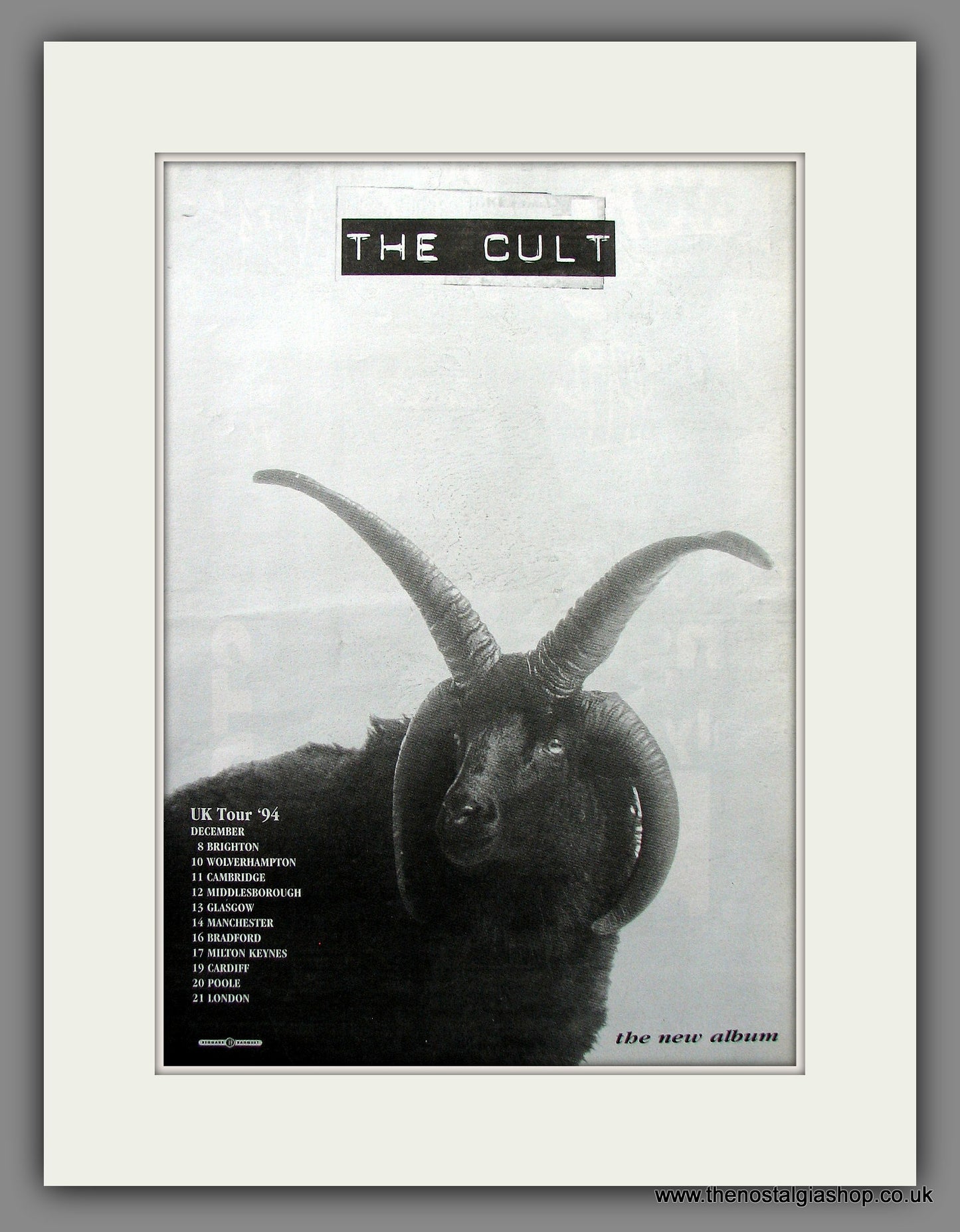 Cult (The) UK Tour. Original Advert 1994 (ref AD13730)