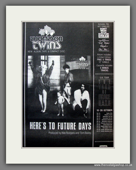 Thompson Twins Here's To Future Days. Original Advert 1985 (ref AD13740)