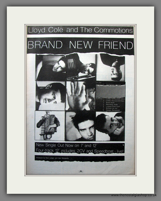 Lloyd Cole And The Commotions Brand New Friend. Original Advert 1985 (ref AD13747)