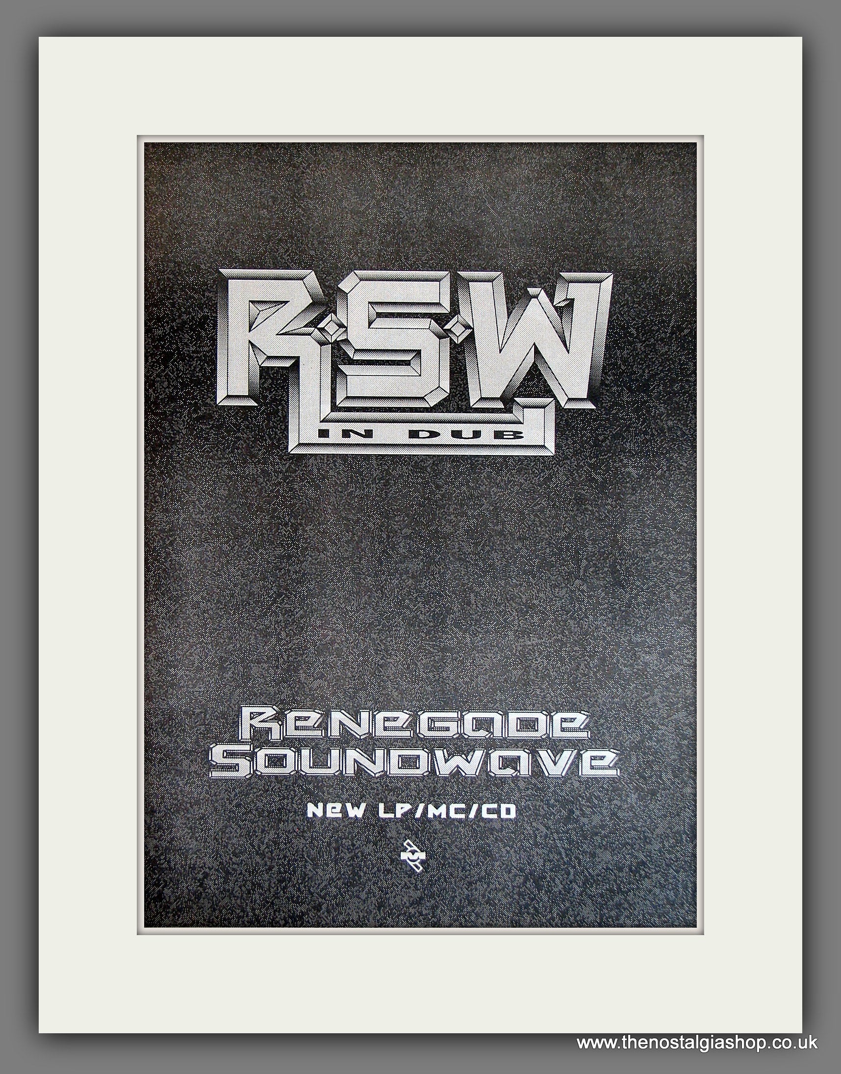 Renegade Sound Wave In Dub. Original Advert 1990 (ref AD13770