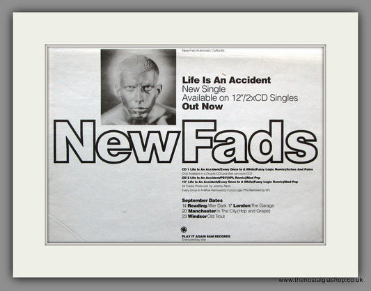 New Fads. Life is An Accident. 1994 Original Advert (ref AD51303)