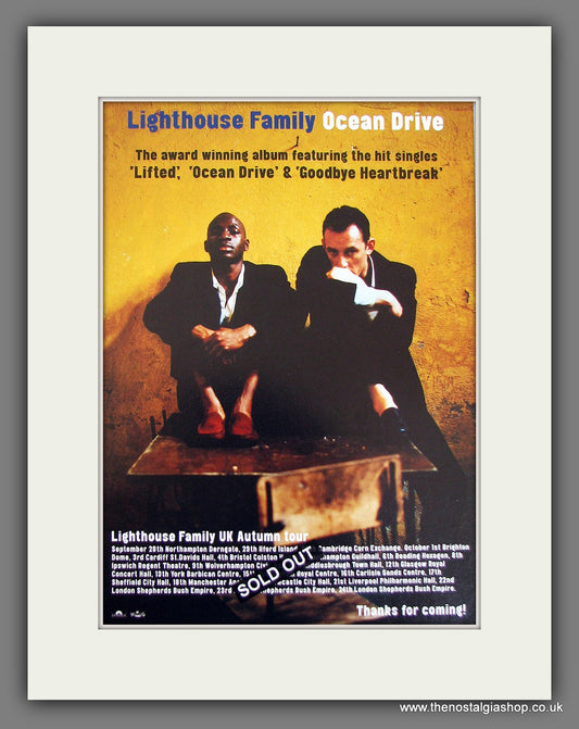 Lighthouse Family Ocean Drive. Original Vintage Advert 1996 (ref AD56193)