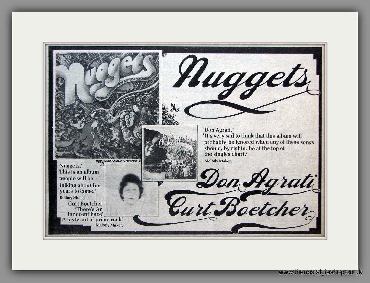 Nuggets. Don Agrati, Curt Boetcher. 1973 Original Advert (ref AD51313)