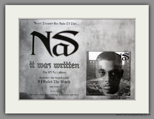 Nas. It Was Written. 1996 Original Advert (ref AD51316)