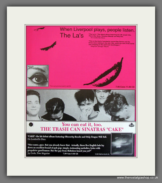 La's (The) Liverpool Plays & Trash Can Sinatras Cake. Original Vintage Advert 1991 (ref AD56224)