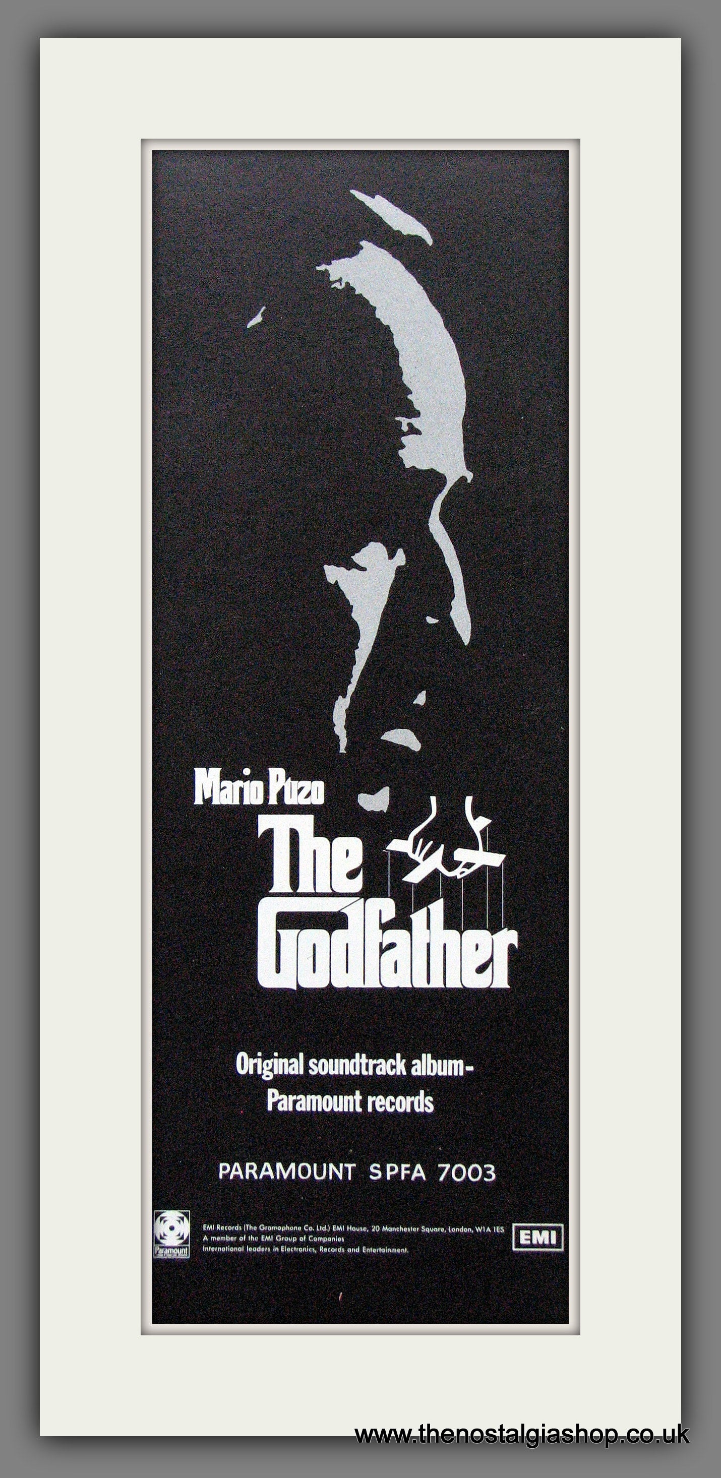 The Godfather. Soundtrack. 1972 Original Film Advert (ref AD56135)