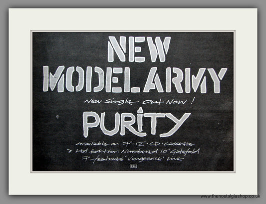 New Model Army. Purity. 1990 Original Advert (ref AD51353)