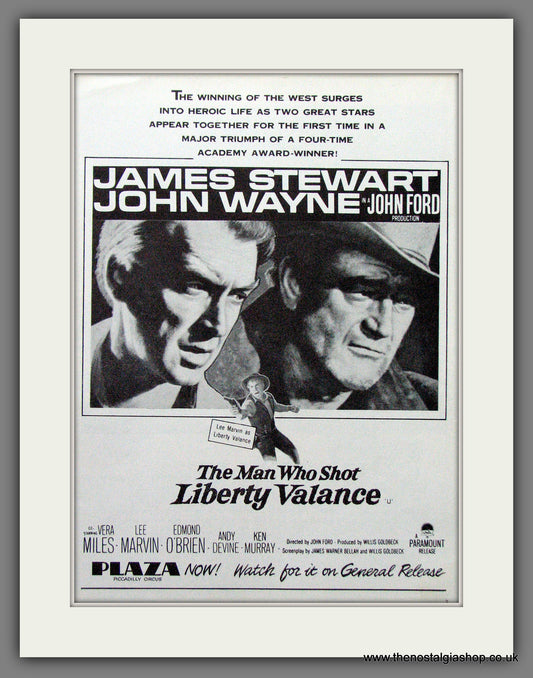 The Man Who Shot Liberty Valance. John Wayne. Vintage Original Advert 1962 (ref AD56144)