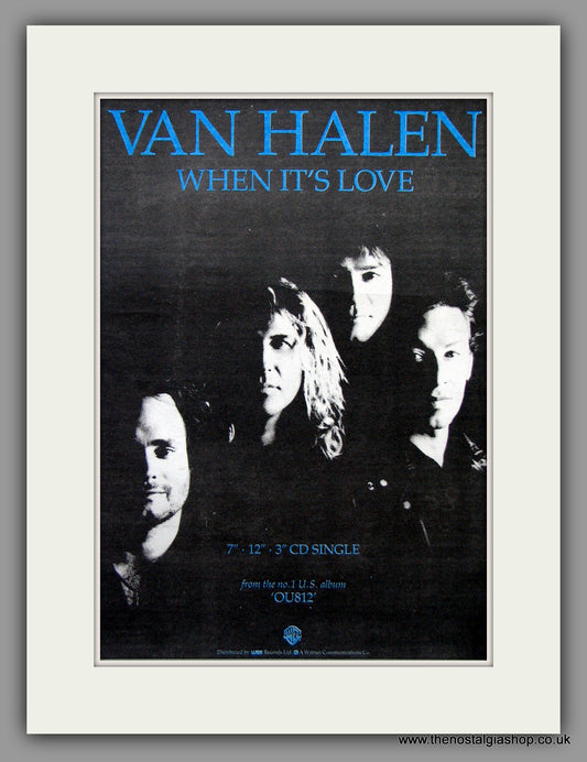 Van Halen. When It's Love 1988 Original Advert (ref AD51380)