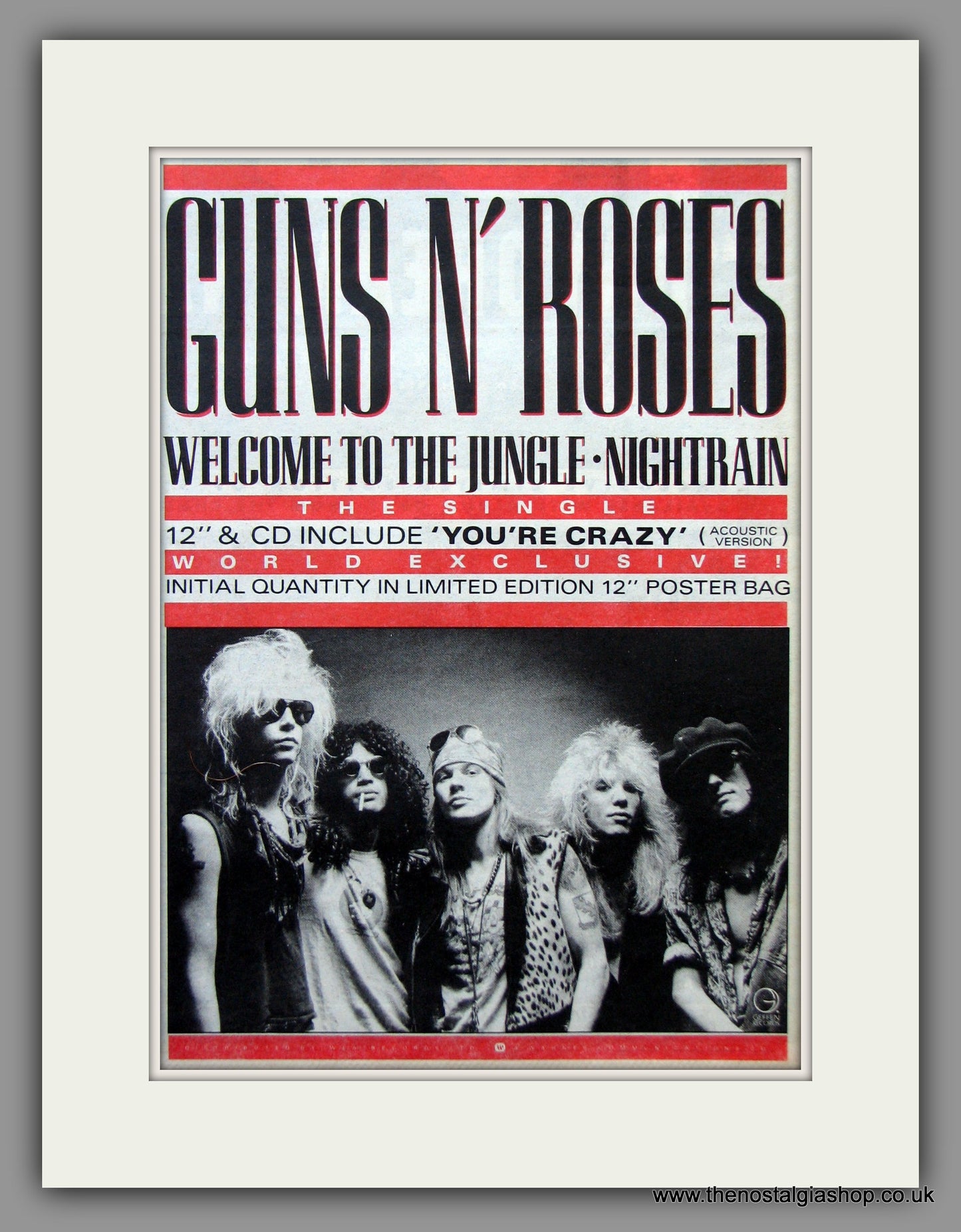 Guns N' Roses. Welcome To The Jungle 1988 Original Advert (ref AD51382)