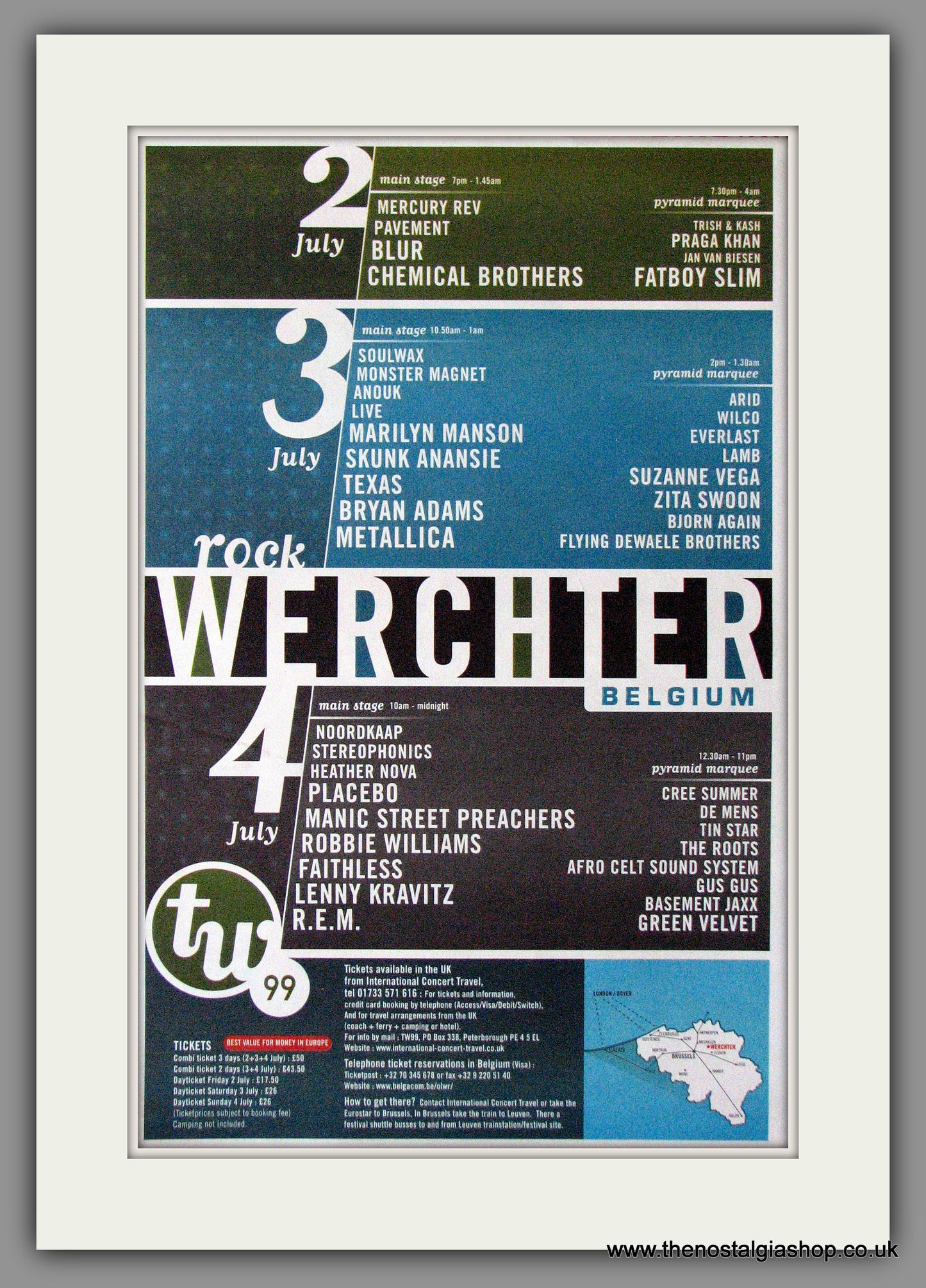 Werchter Festival, Belgium. 1999 Original Advert (ref AD11242)