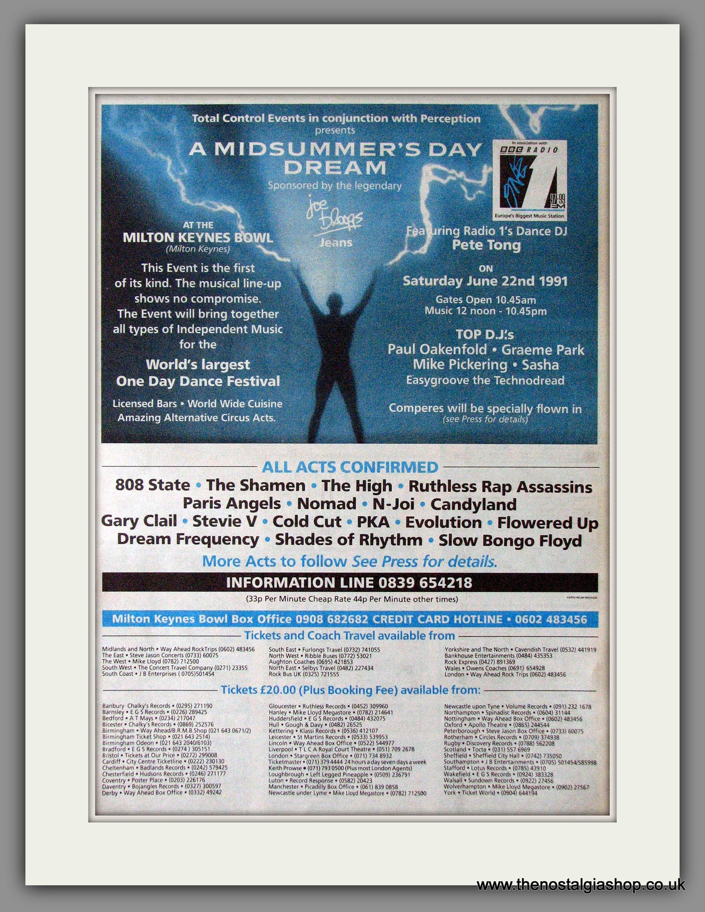 Midsummer's Day Dream Festival, Milton Keynes 1991. Original Advert (ref AD11248)