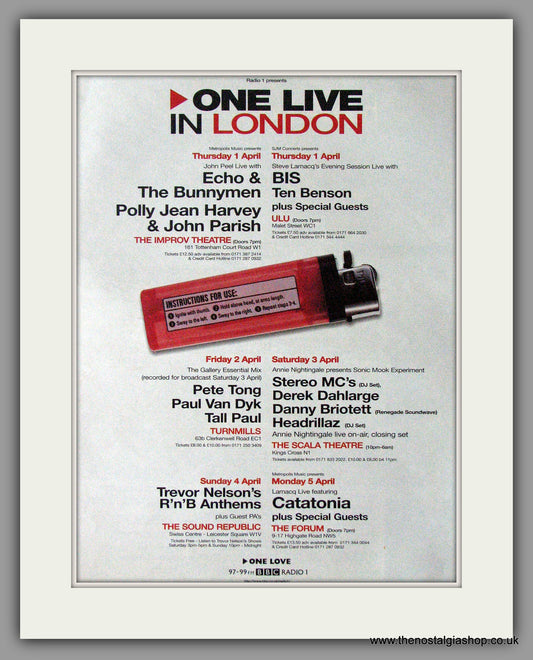 One Live In London.  1999 Original Advert (ref AD11252)