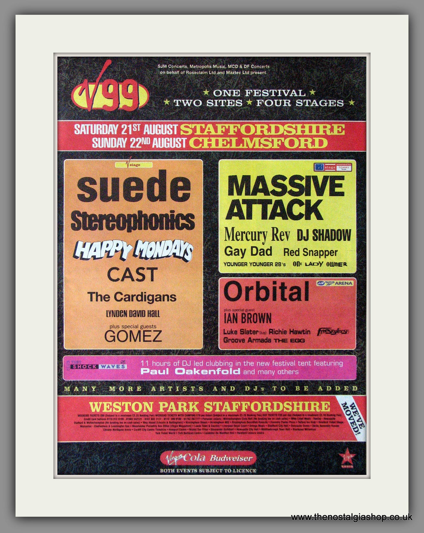 V99 Festival. Weston Park, Staffordshire. 1999 Original Advert (ref AD11260)