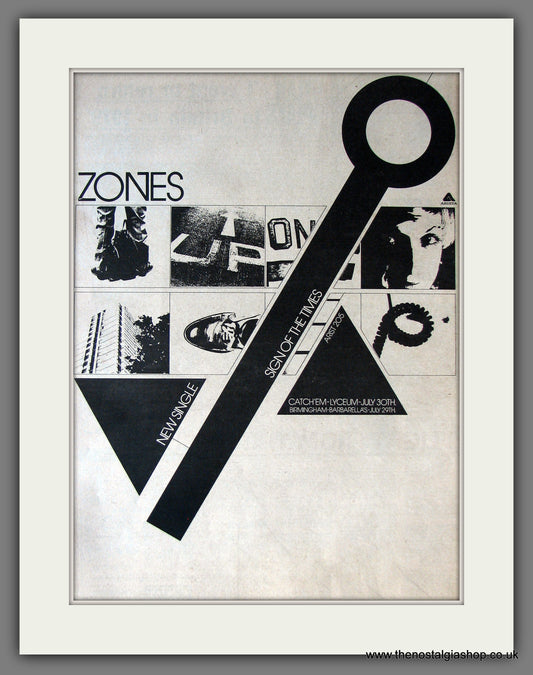 Zones. Sign Of The Times. 1978 Original Advert (ref AD13792)