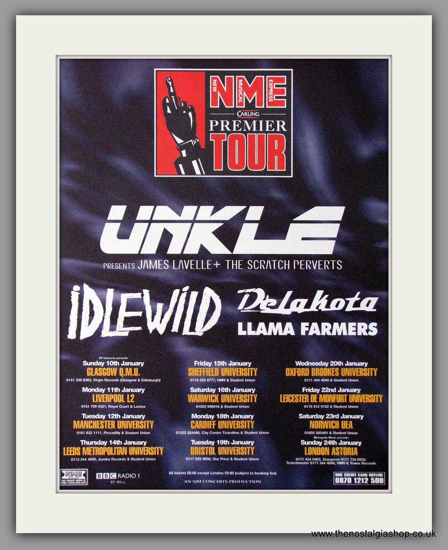 NME Premier Tour. UNKLE 1999 Original Advert (ref AD11265)