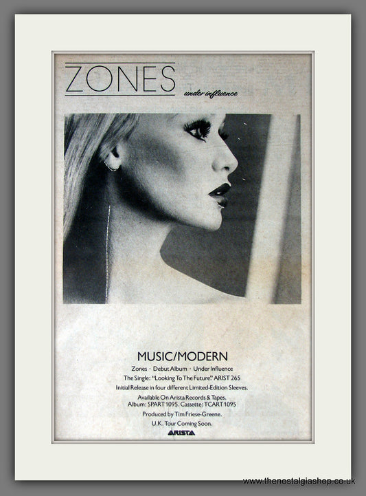 Zones. Under Influence. 1979 Original Advert (ref AD13793)