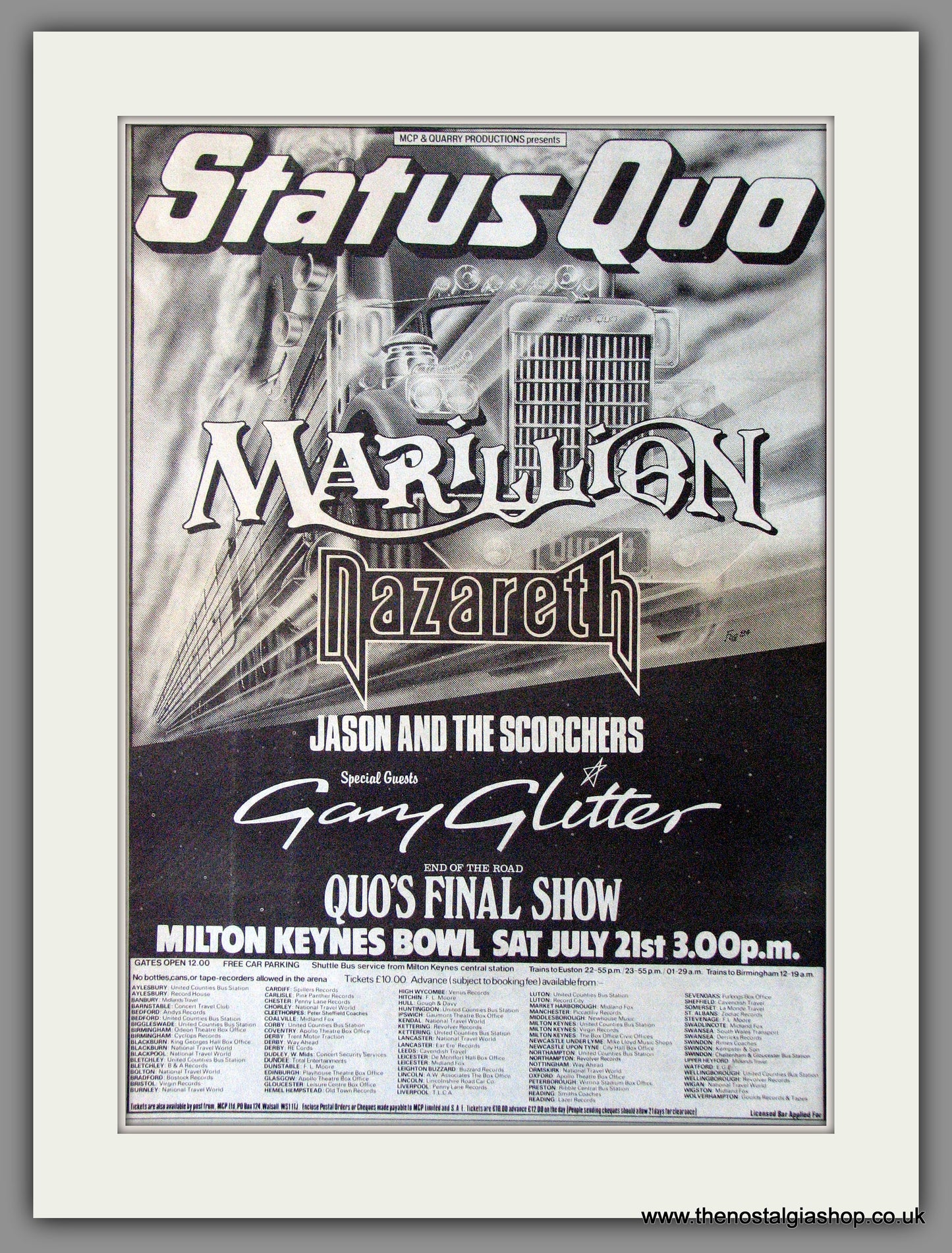 Status Quo Final Show ?? Milton Keynes. Original Advert 1984 (ref AD11277)