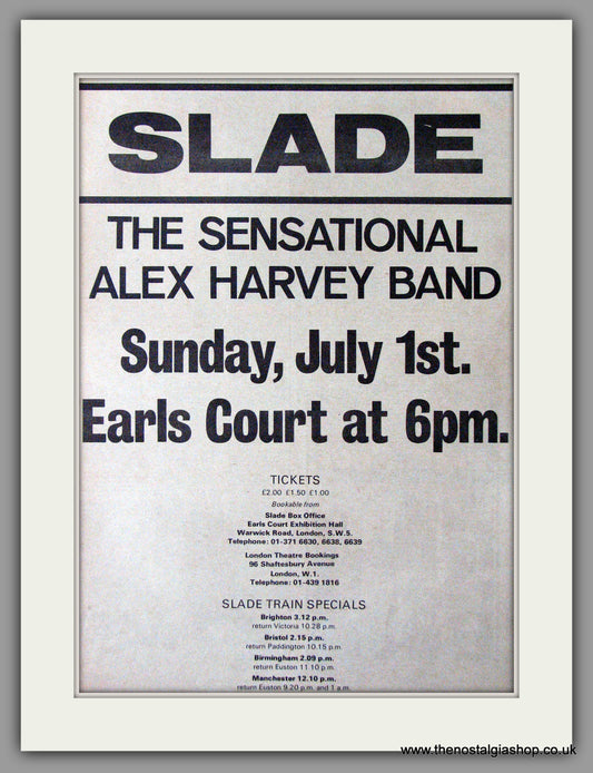 Slade. Earls Court. Original Advert 1973 (ref AD11289)