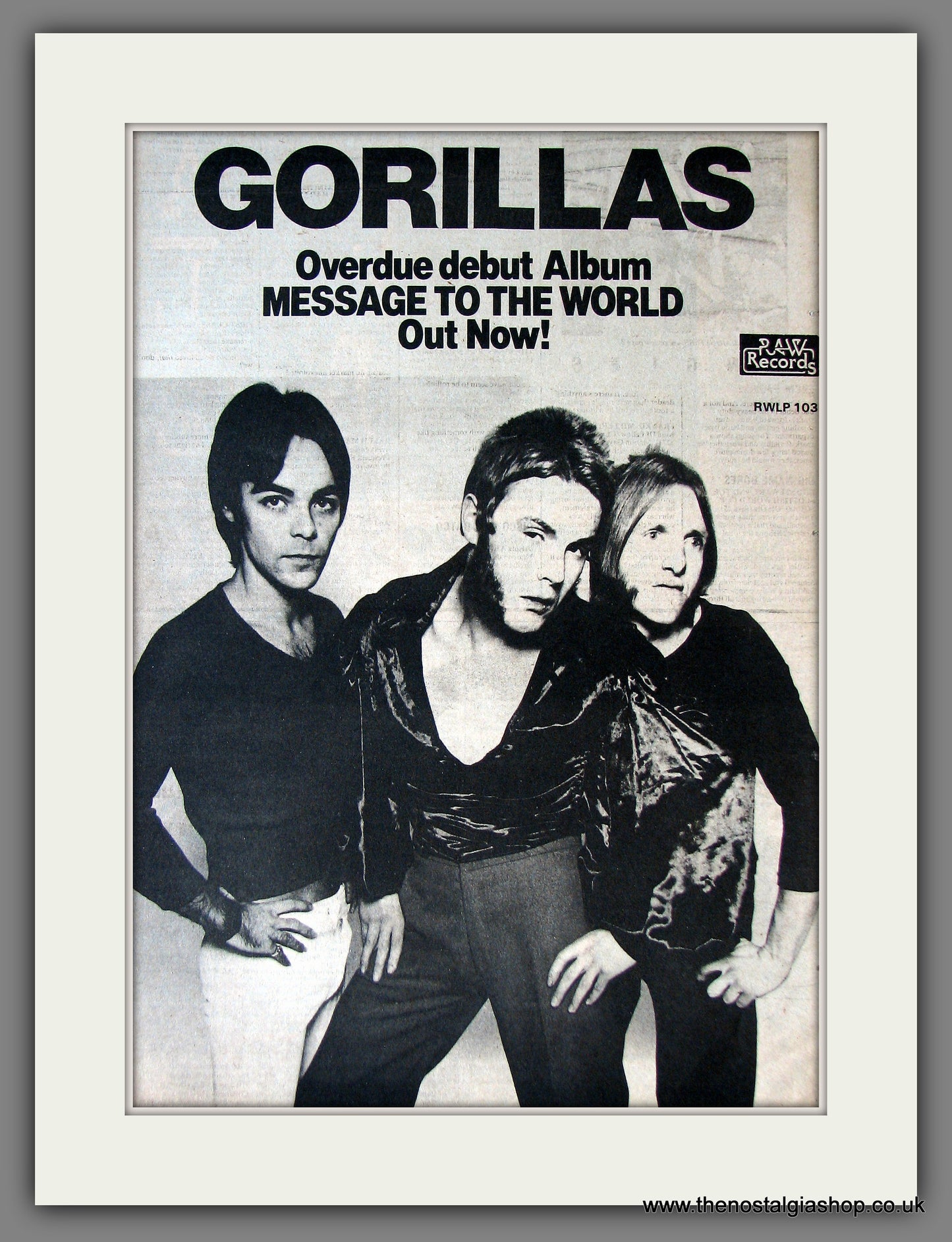 Gorillas. Message To The World. Original Advert 1978 (ref AD13819)