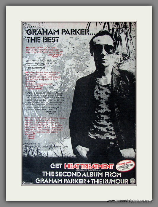 Graham Parker. Heat Treatment. Original Advert 1976 (ref AD13821)