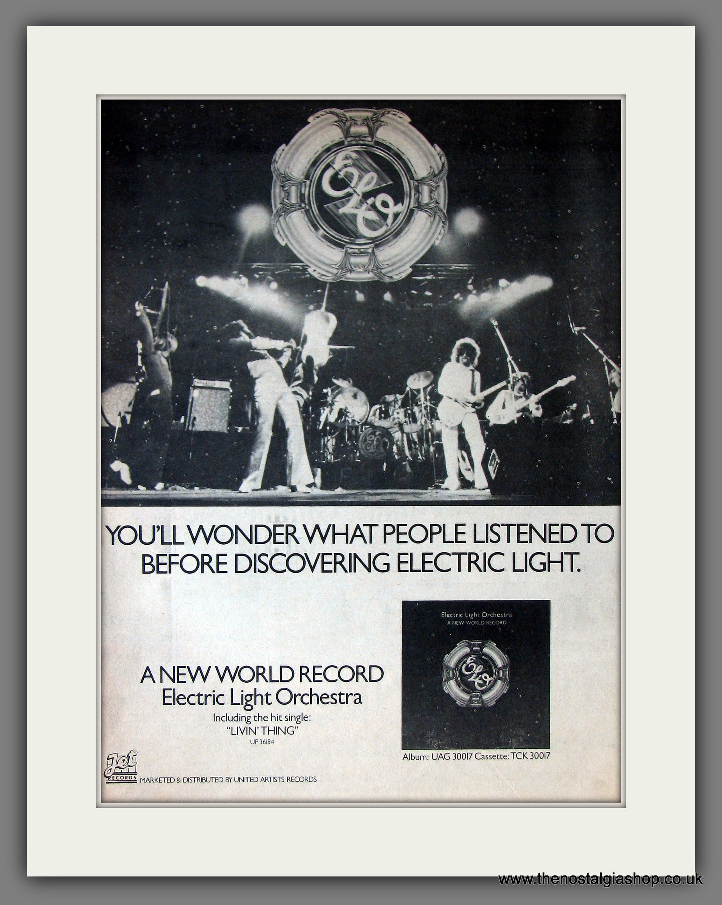 Electric Light Orchestra. A New World Record. Original Advert 1976 (ref AD13833)