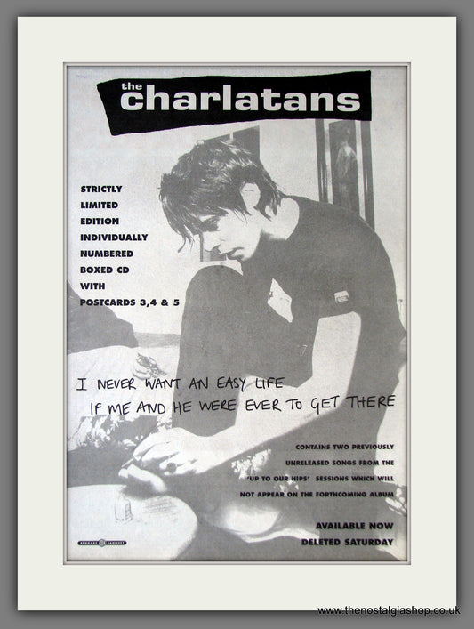 Charlatans. I Never Want An Easy Life.... Original Advert 1994 (ref AD13836)