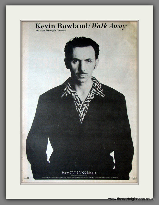 Kevin Rowland. Walk Away. Original Advert 1988 (ref AD13840)