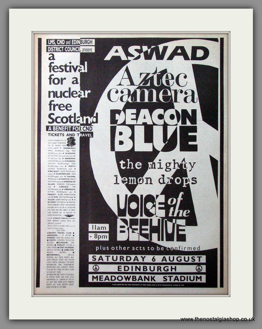 Festival For a Nuclear Free Scotland. Vintage Advert 1988 (ref AD11334)