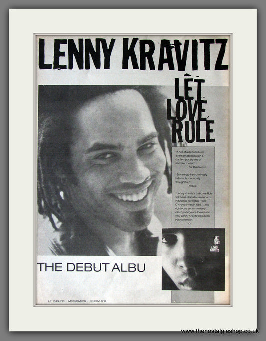 Lenny Kravitz. Let Love Rule. Original Advert 1989 (ref AD13847)