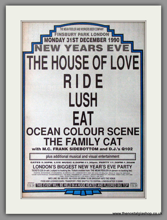 Finsbury Park, New Years Eve '90 Vintage Advert 1990 (ref AD11341)