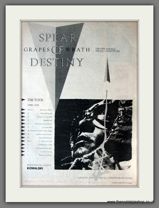 Spear Of Destiny. Grapes Of Wrath. Original Advert 1983 (ref AD13875)