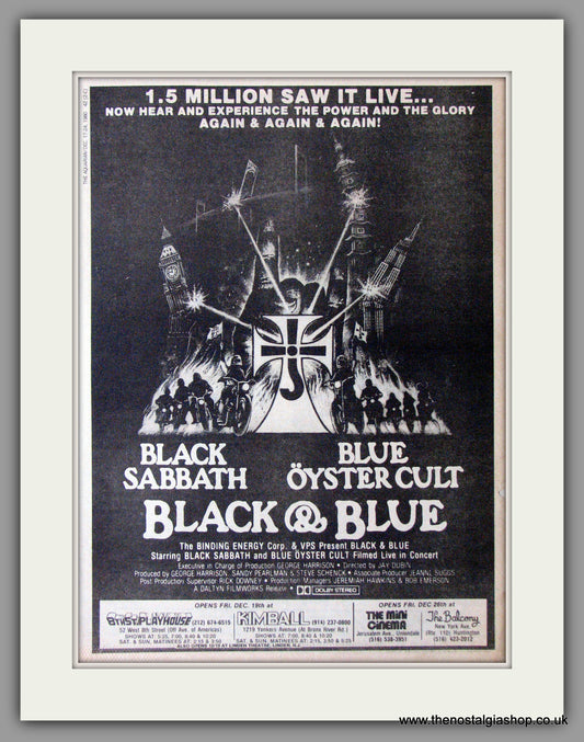 Black & Blue. Black Sabbath and Blue Oyster Cult. Vintage Advert 1980 (ref AD11374)