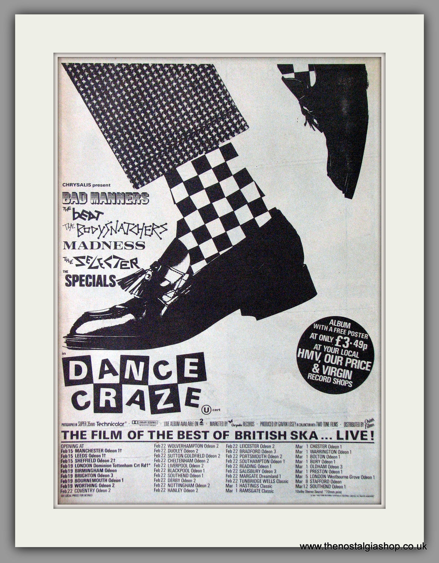 Dance Craze. The Film of British Ska...Live. Vintage Advert 1981 (ref AD11378)