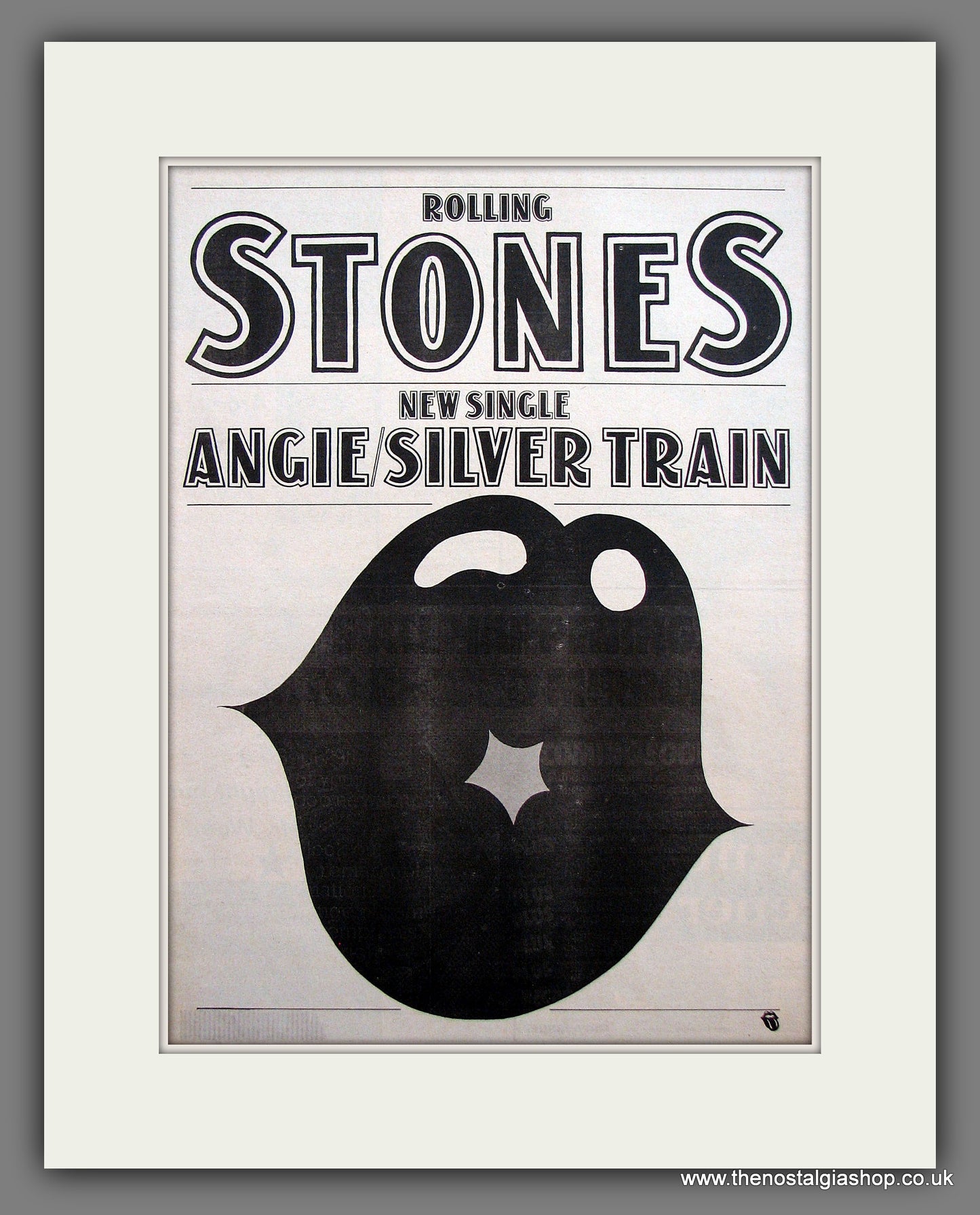 Rolling Stones. Angie/Silver Train. Vintage Advert 1973 (ref AD13882)