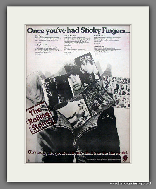 Rolling Stones. Albums. Vintage Advert 1977 (ref AD13888)