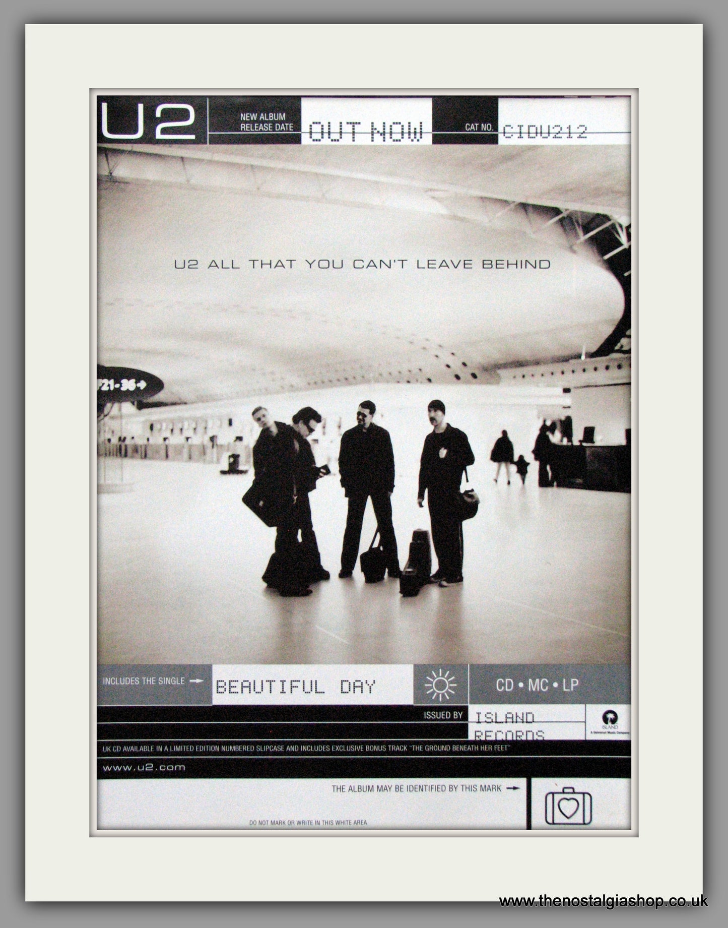 U2. All That You Can't Leave Behind. 2000 Original Advert (ref AD52698)