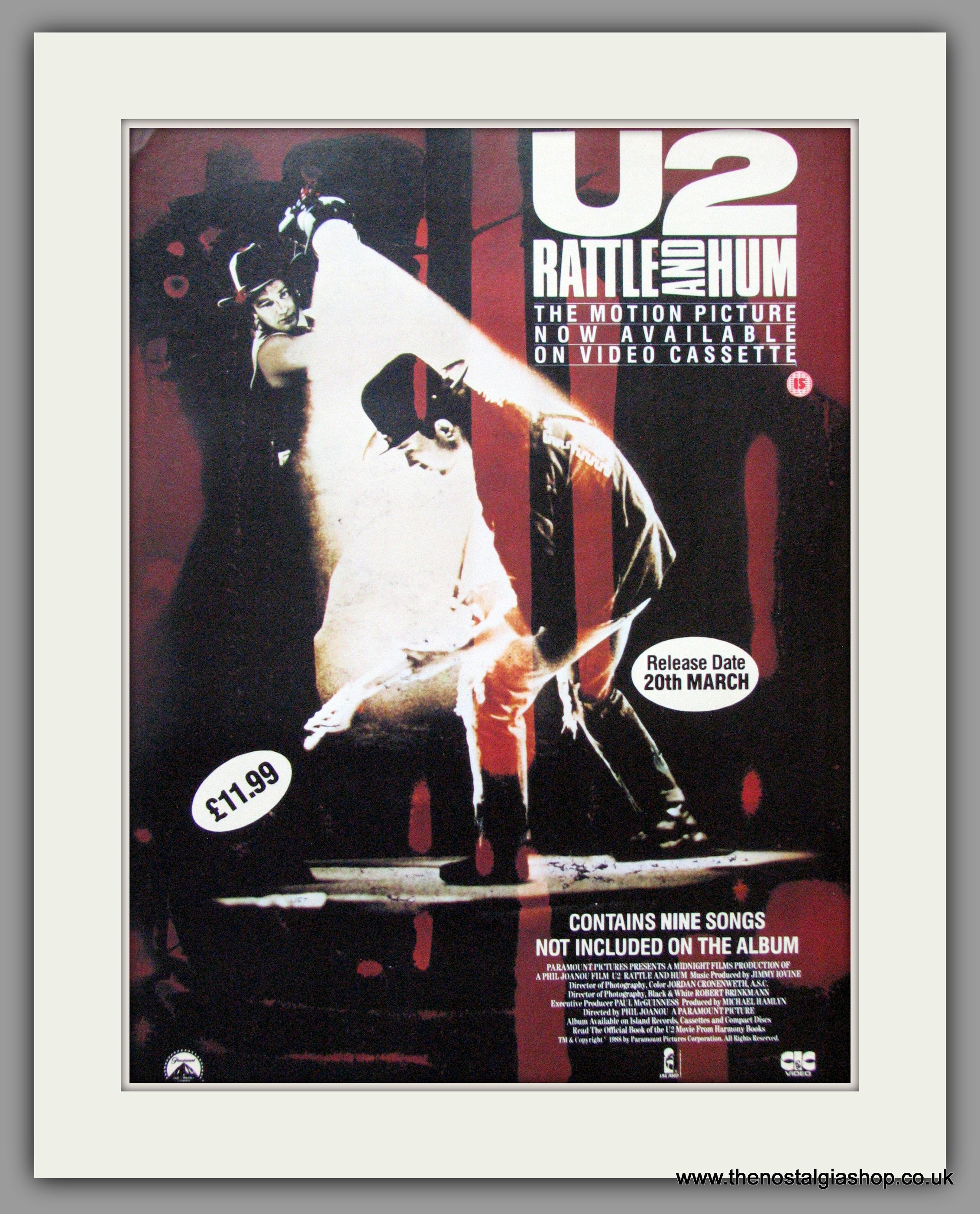 U2. Rattle and Hum. Motion Picture. 1988 Original Advert (ref AD52702 ...