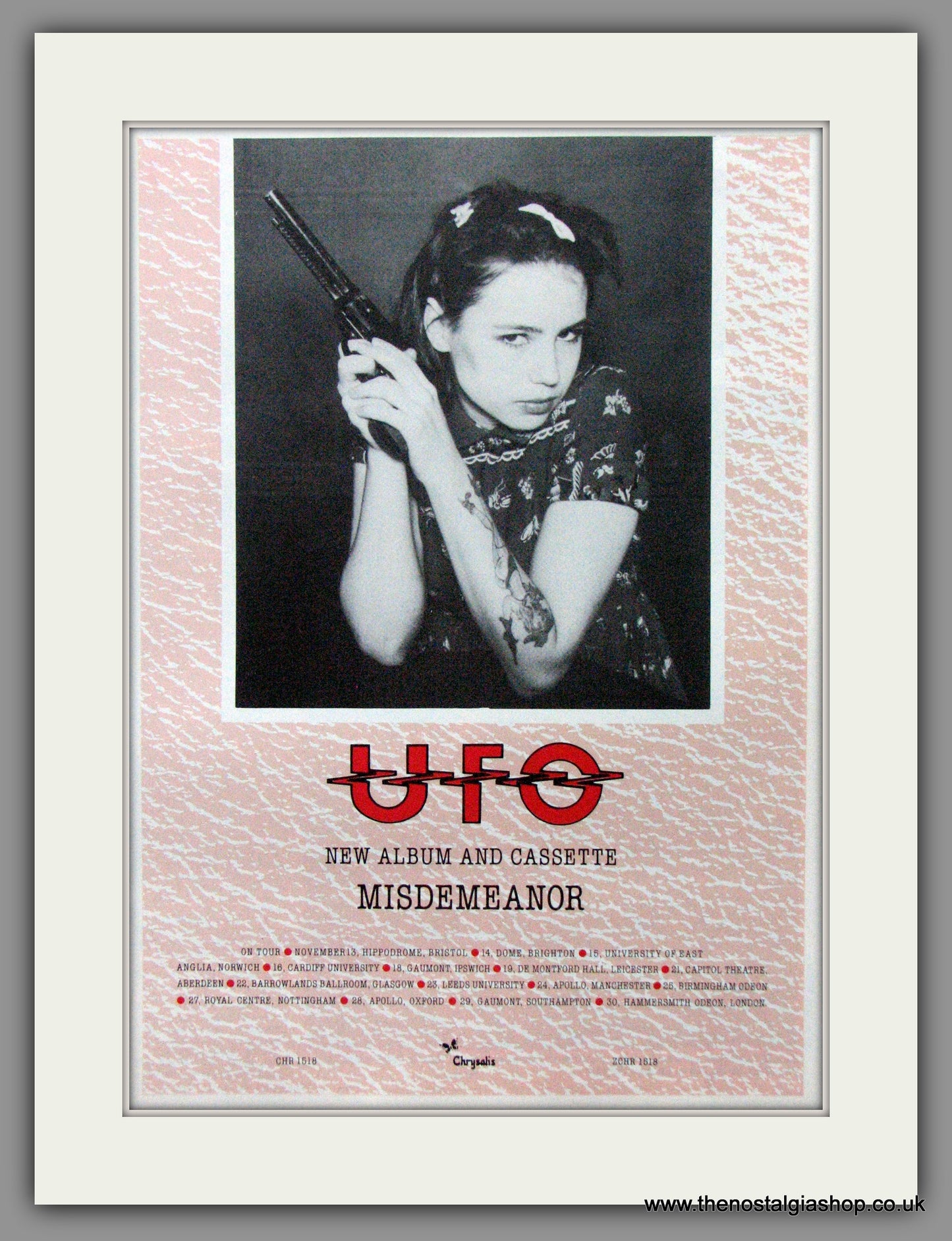 UFO. Misdemeanor. 1985 Original Advert (ref AD52706)