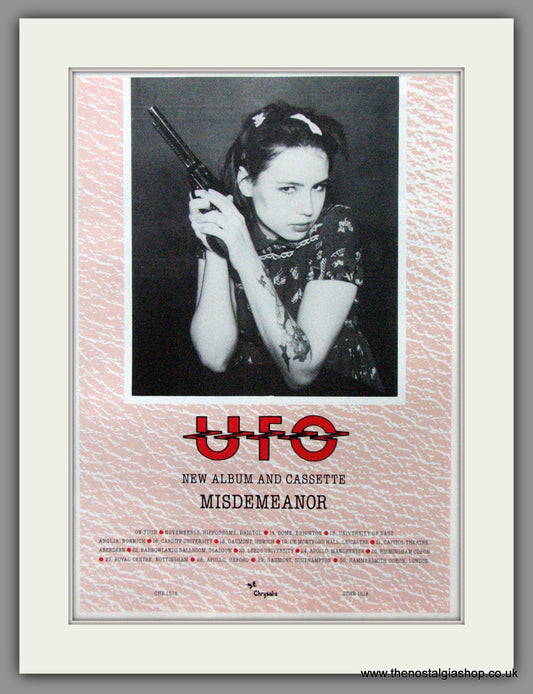 UFO. Misdemeanor. 1985 Original Advert (ref AD52706)