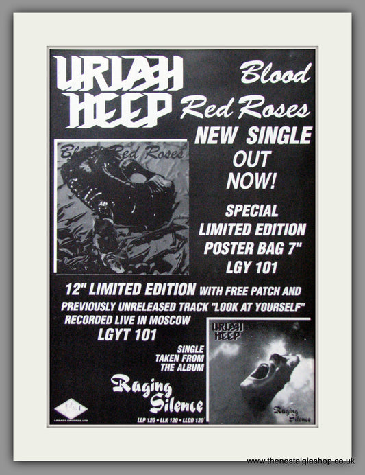 Uriah Heep. Blood Red Roses. 1989  Original Advert (ref AD53255)