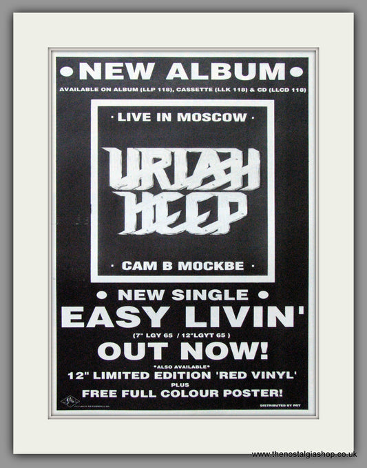 Uriah Heep. Easy Livin'. 1988  Original Advert (ref AD53256)