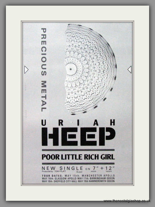 Uriah Heep Poor Little Rich Girl. 1985  Original Advert (ref AD53259)