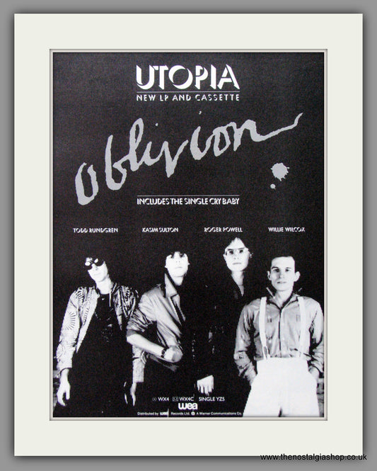 Utopia. Oblivion. 1984  Original Advert (ref AD53270)