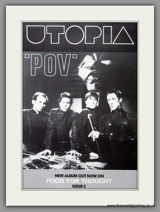 Utopia. POV. 1984  Original Advert (ref AD53271)