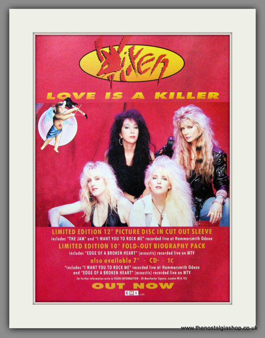 Vixen. Love Is A Killer. 1990  Original Advert (ref AD53275)