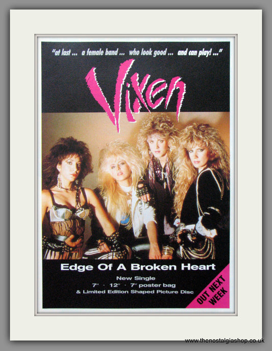 Vixen. Edge Of A Broken Heart. 1988  Original Advert (ref AD53279)